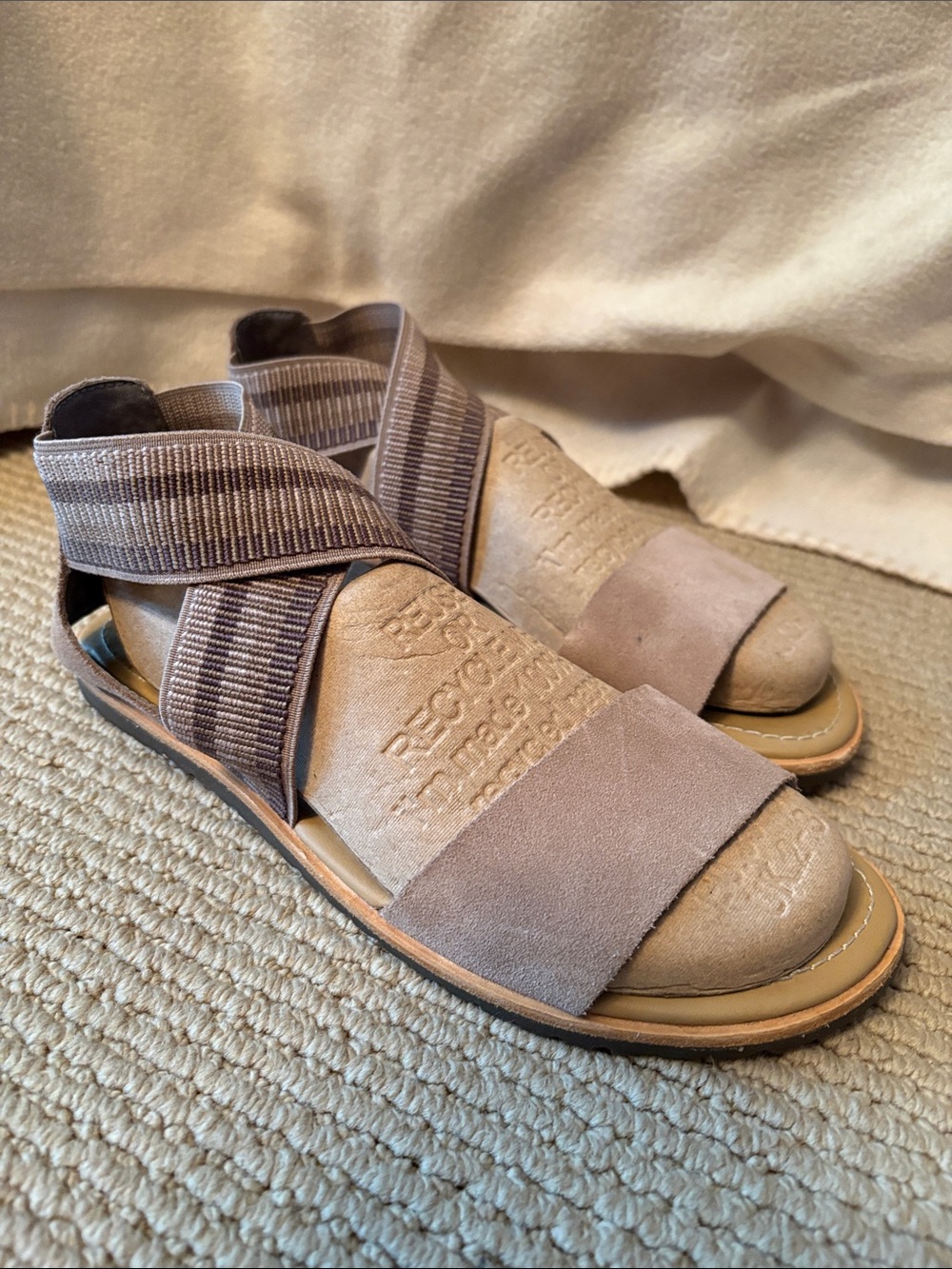 Sorel Suede Cross-Strap Sandals